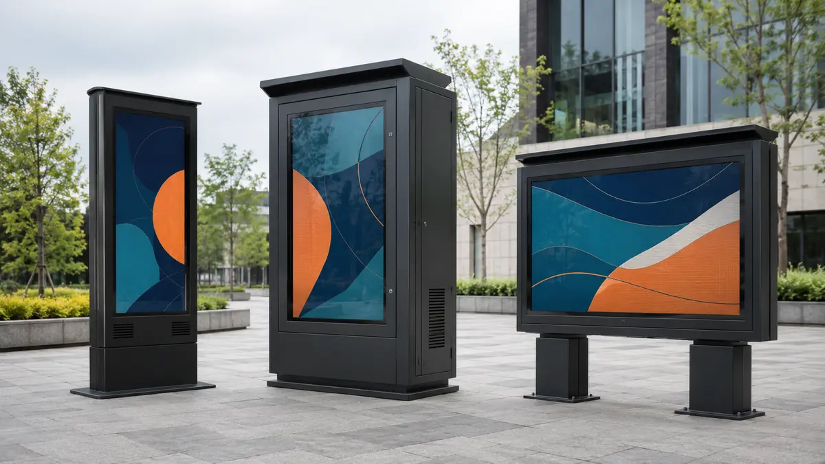 Purpose-built weather-resistant outdoor display enclosures in single-sided and double-sided formats
