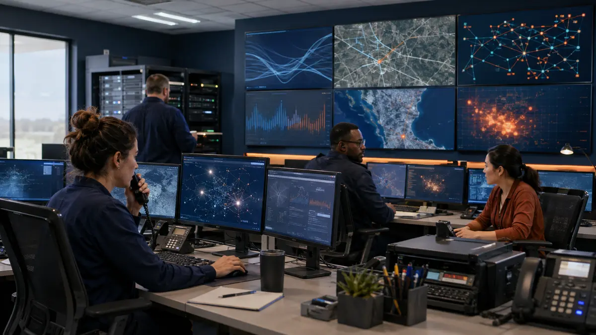 Civic communications team coordinating resilient public-information systems