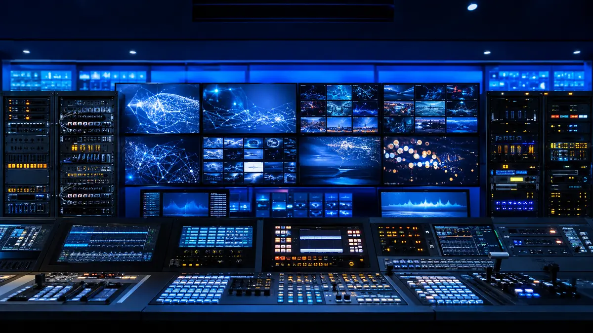Professional television broadcast distribution and routing facility